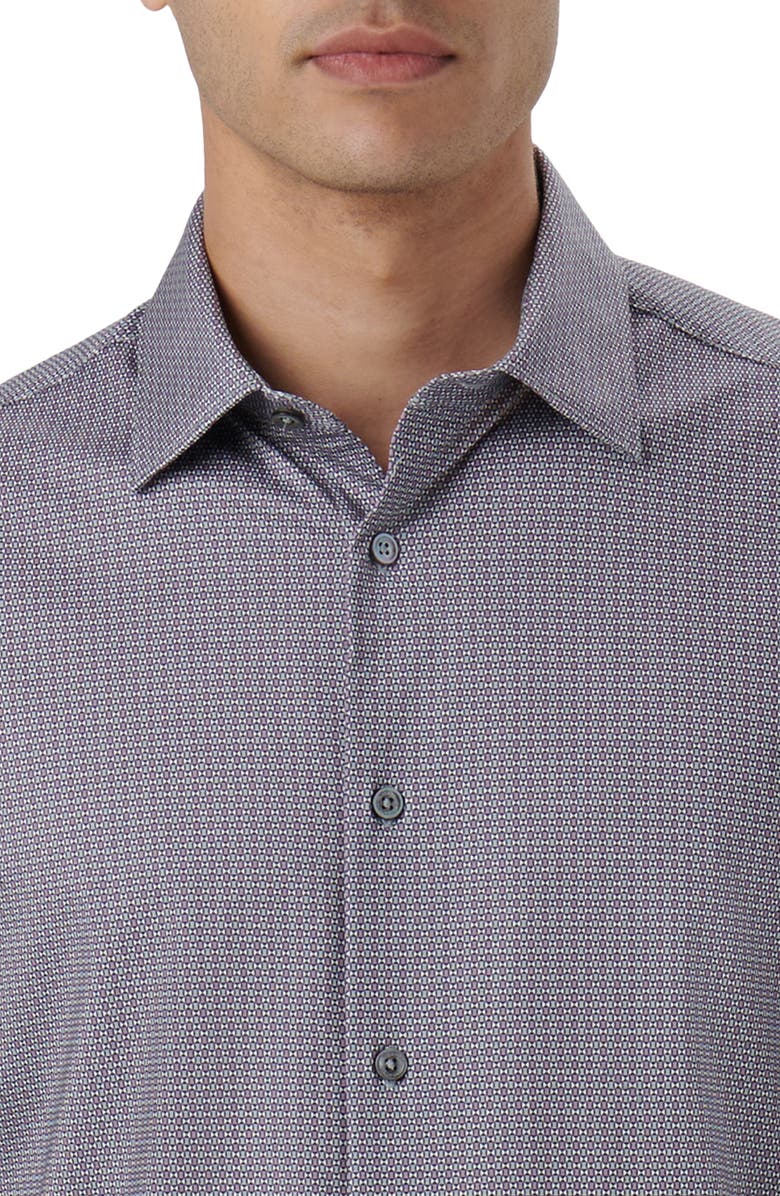 Bugatchi James OoohCotton<sup>®</sup> Geo Print Button-Up Shirt, Alternate, color, Zinc