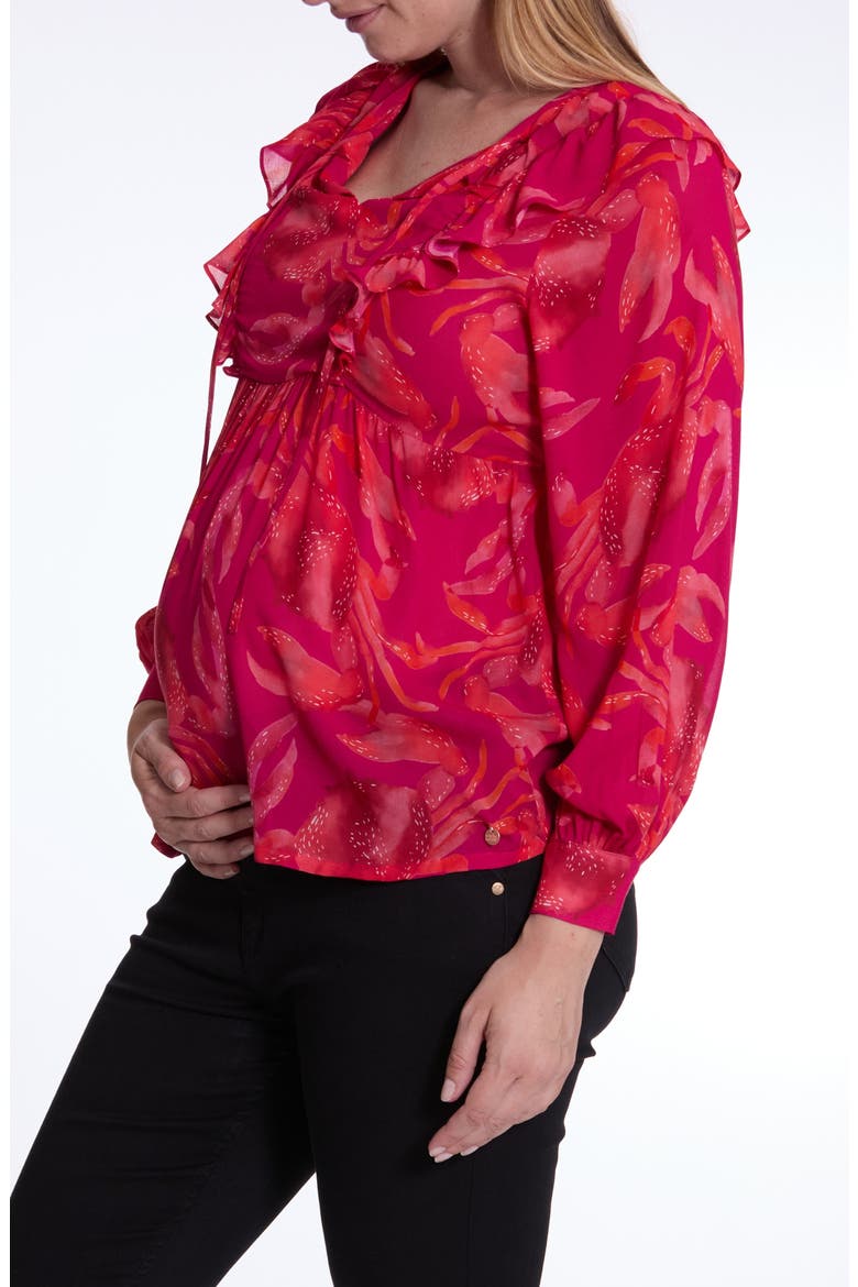 Nori maternity and nursing blouse, Main, color, PINK MULTI