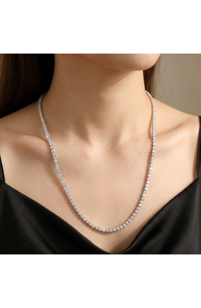 Bliss Diamond 24 Ct TW Round Cut lab Grown Diamond Tennis Necklace 14K Gold 23", Alternate, color, 14K White Gold