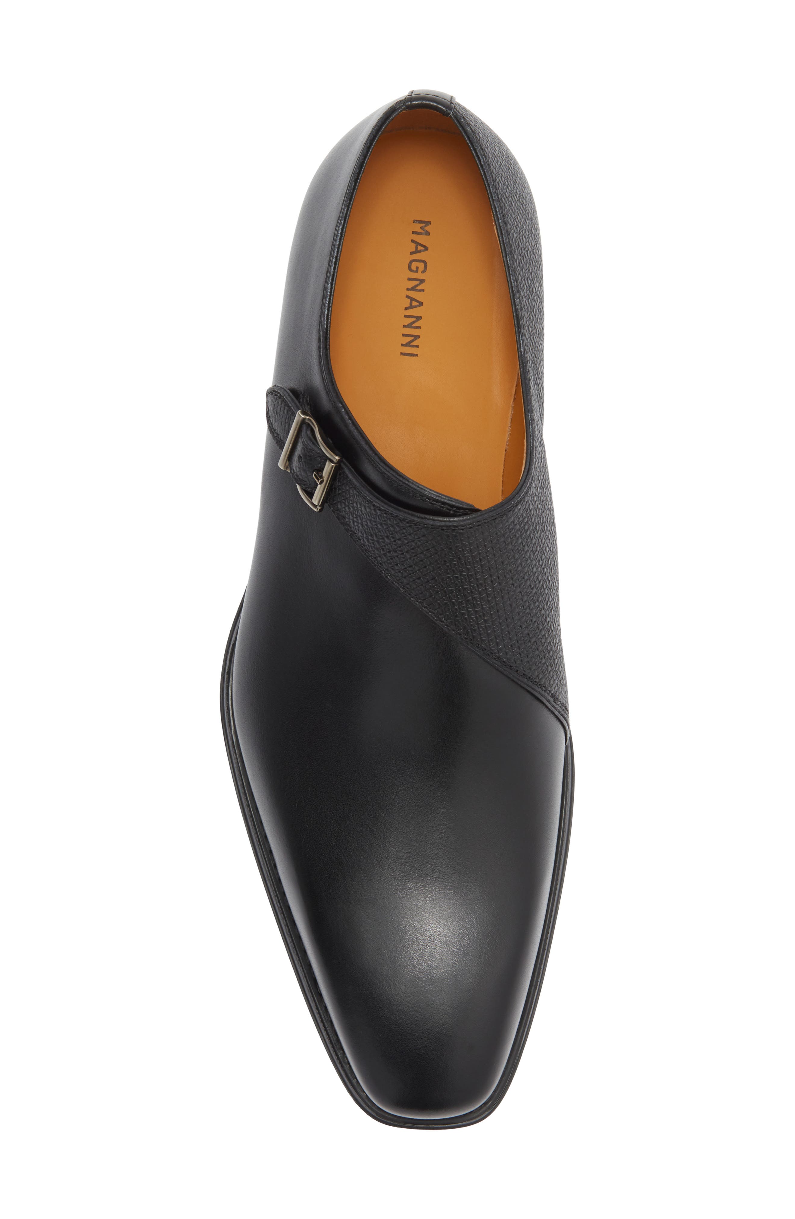 Magnanni Aneto II Monk Strap Shoe, Alternate, color, Black / Black