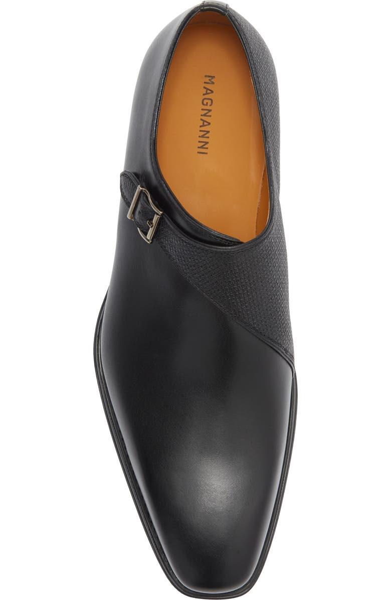 Magnanni Aneto II Monk Strap Shoe, Alternate, color, Black / Black