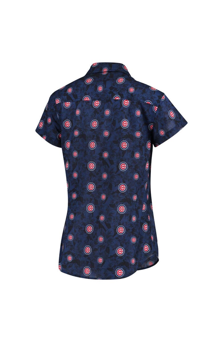 FOCO Women's FOCO Royal Chicago Cubs Floral Button Up Shirt, Alternate, color, 