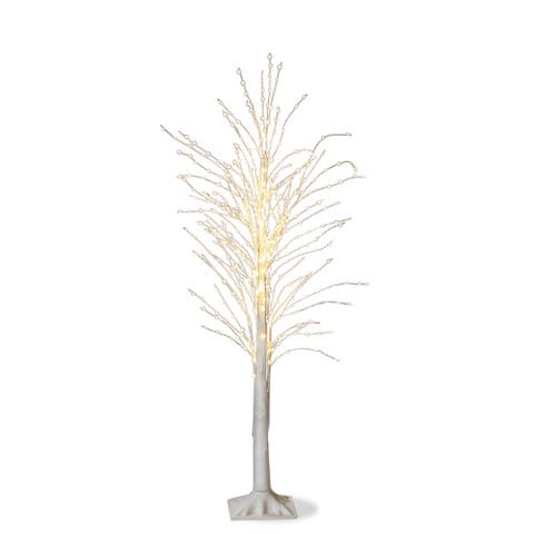4Ft Twinkle LED White Pine Tree Artificial Holiday Decor