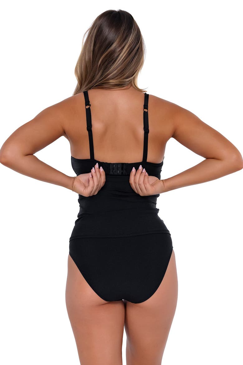 Serena Tankini Swimsuit Top - D Cup, Alternate, color, Black