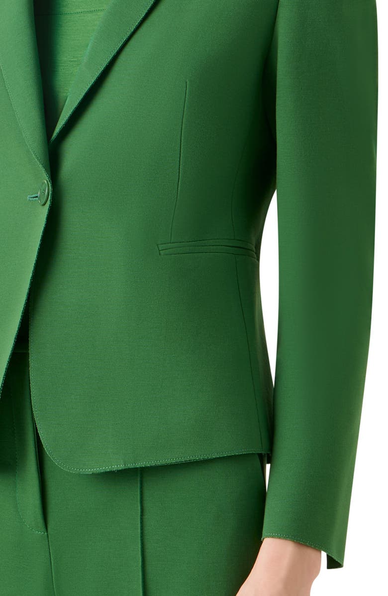 Akris punto Fitted Signature Jersey Blazer, Alternate, color, Green