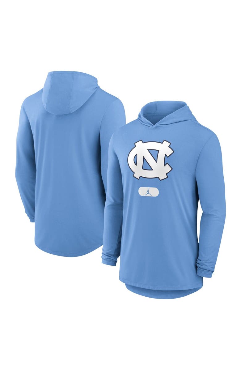 Jordan Brand Men's Jordan Brand Carolina Blue North Carolina Tar Heels Lightweight Performance Long Sleeve Hoodie T-Shirt, Alternate, color, 