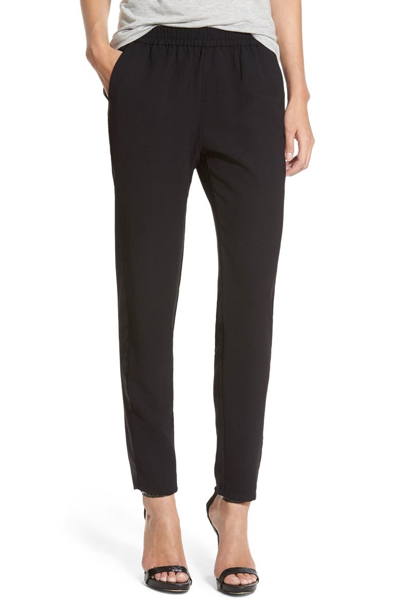 Denim 'Lilo' Tuxedo Pants, Main, color, BLACK