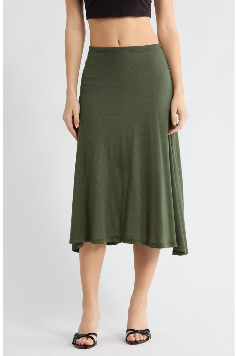 Flared Midi Skirt, Main, color, AVENTURINE