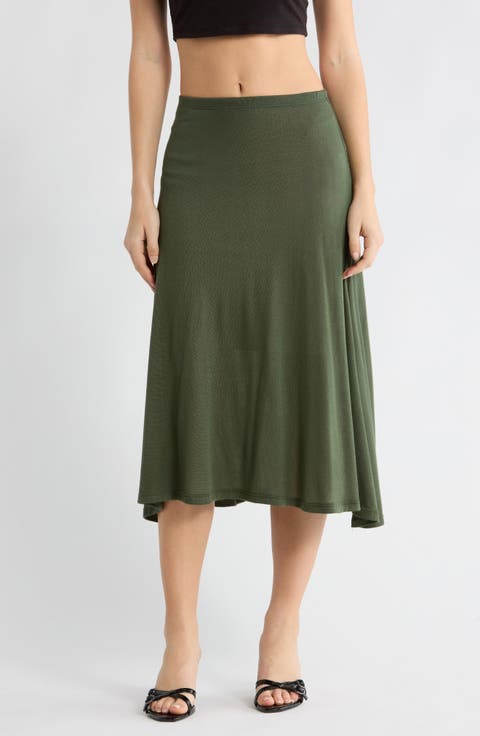 Flared Midi Skirt
