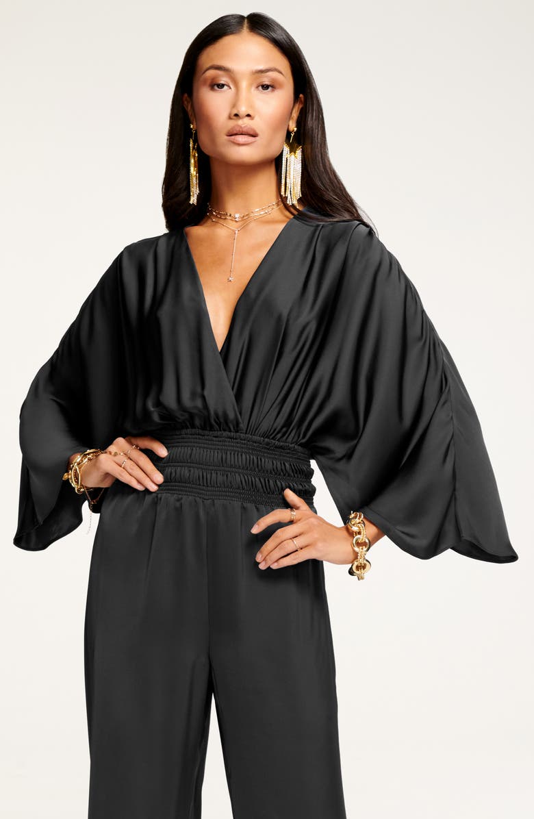 Ramy Brook Cheri Long Sleeve Satin Jumpsuit, Alternate, color, 