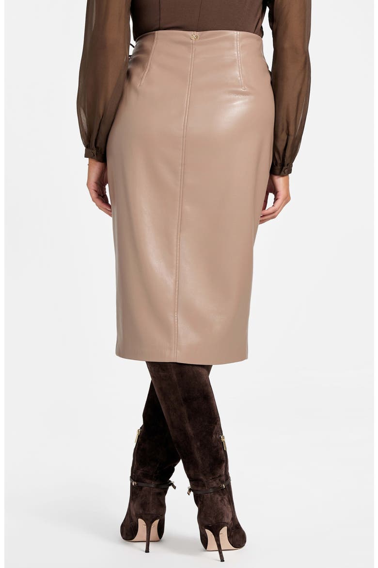 Gladys Faux Leather Wrap Skirt, Alternate, color, BEIGE