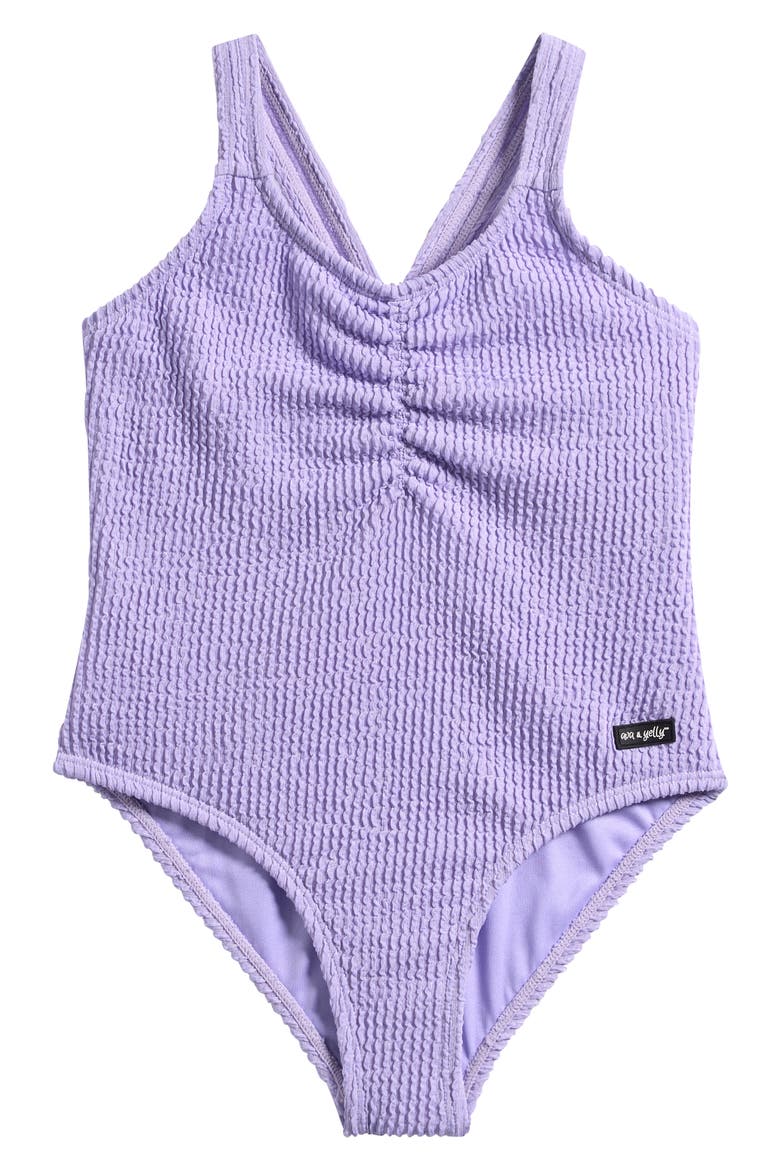 Kids' Cinched Front Two-Piece Swimsuit, Main, color, LILAC