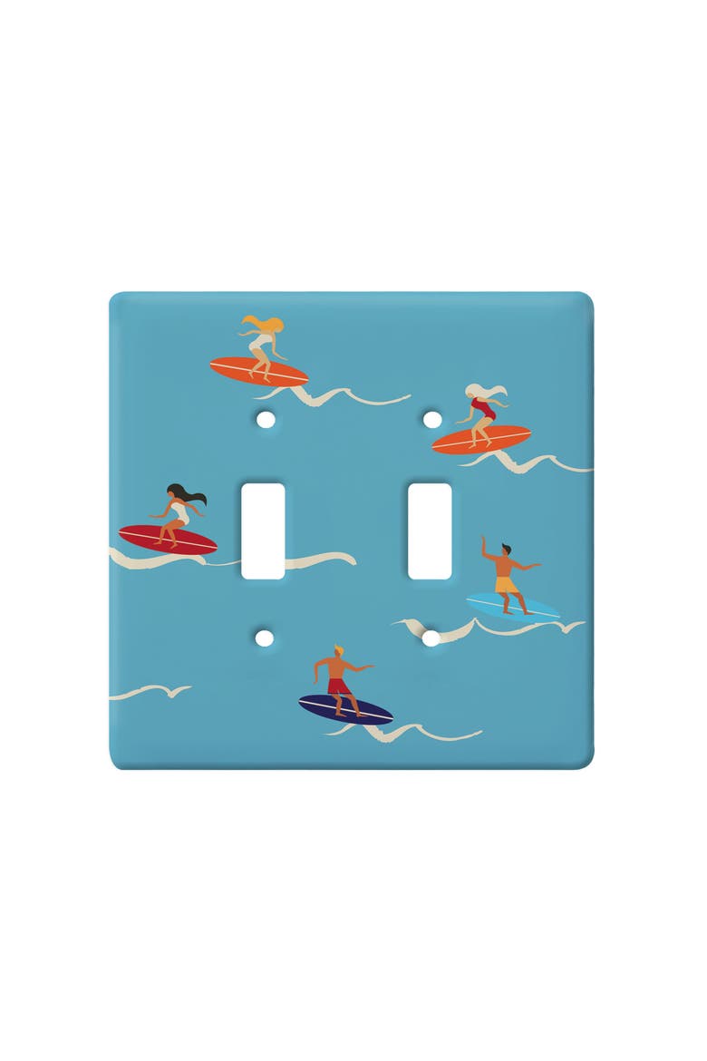 Hang Loose Surfer Double Toggle Switchplate Cover, Main, color, Blue