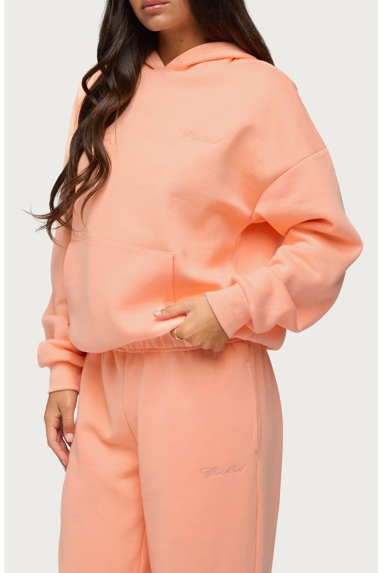 Oversized Logo Hoodie, Alternate, color, ORANGE