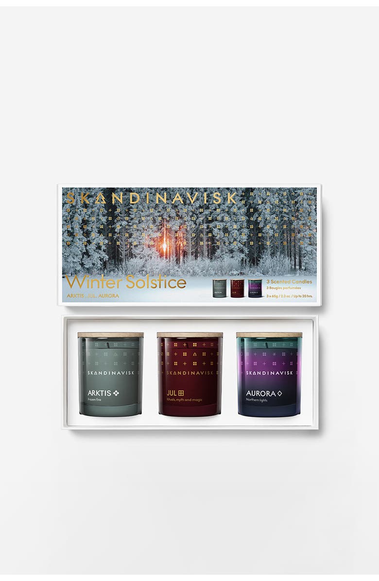 SKANDINAVISK GIFTSET - Winter Solstice Candle 65g x 3, Main, color, Multi Color