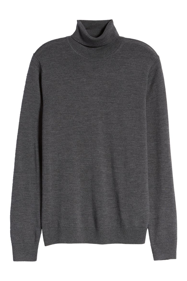 Washable Merino Wool Turtleneck, Alternate, color, GREY MAGNET HEATHER