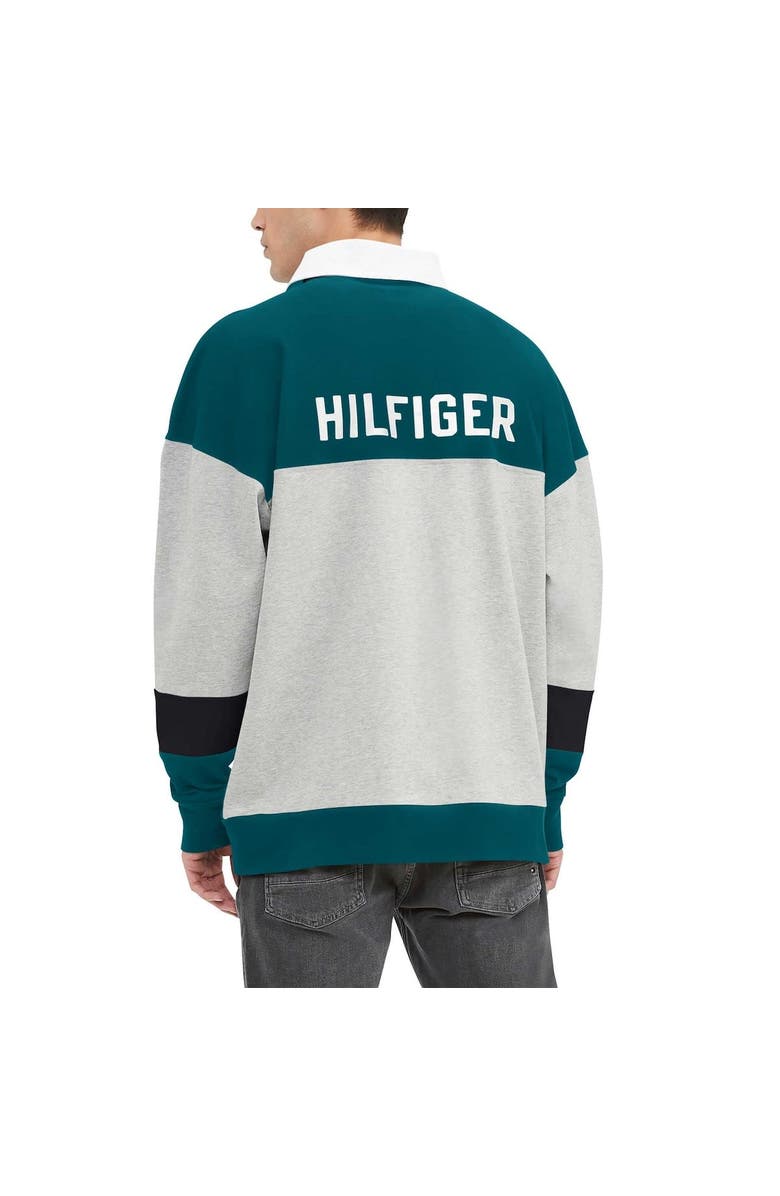 Tommy Hilfiger Men's Tommy Hilfiger Midnight Green Philadelphia Eagles Connor Oversized Rugby Long Sleeve Polo, Alternate, color, Green