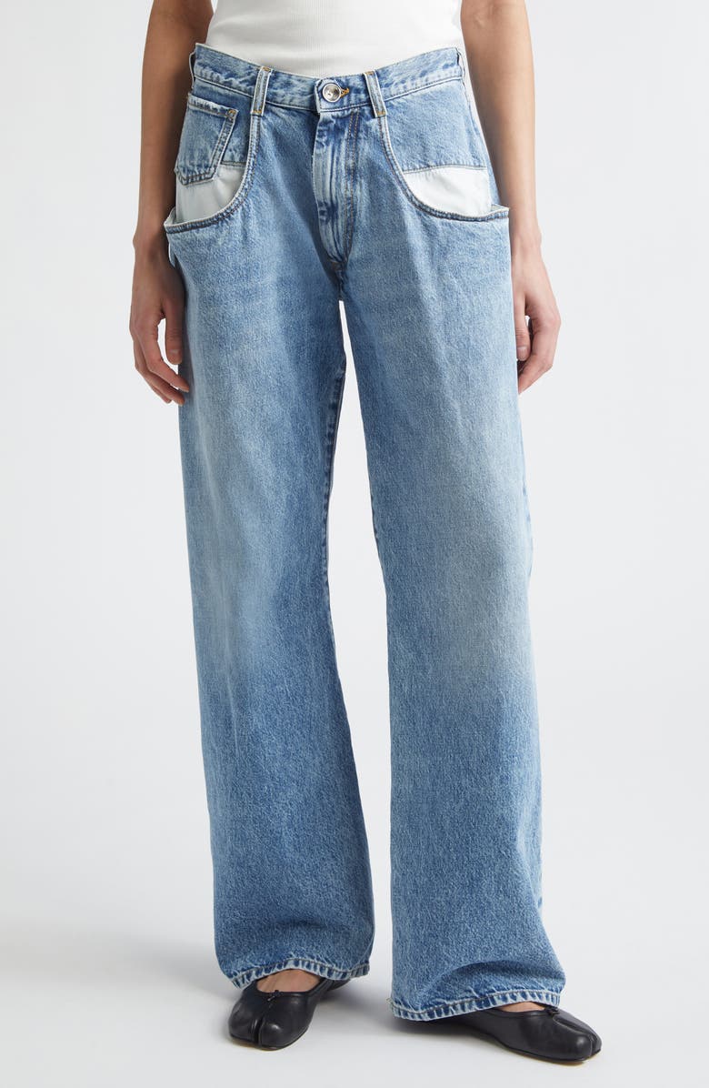 Maison Margiela Elongated Pocket Nonstretch Denim Jeans, Main, color, Denim