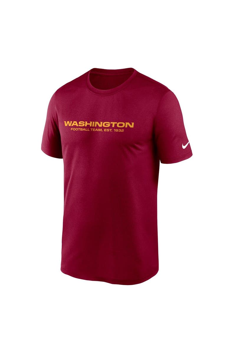Nike Men's Nike Burgundy Washington Football Team Logo Essential Legend Team Performance T-Shirt, Alternate, color,