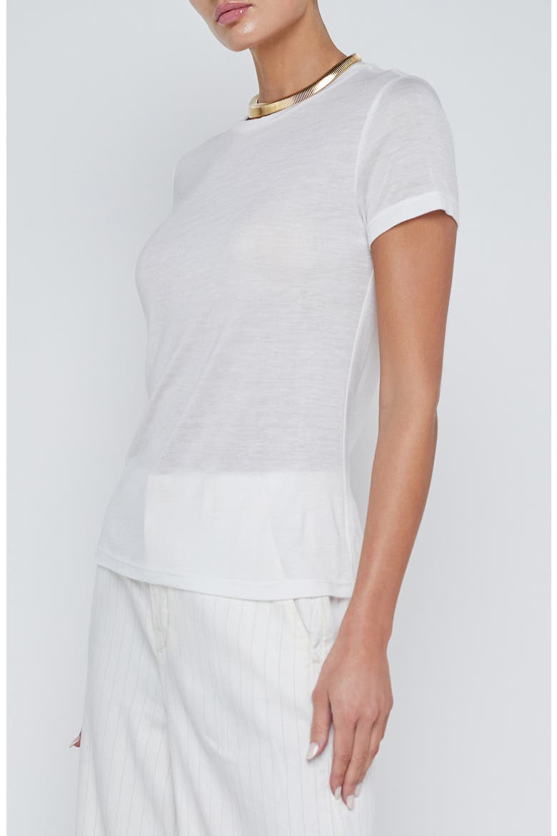 Ellie Crewneck Short Sleeve T-Shirt, Alternate, color, WHITE