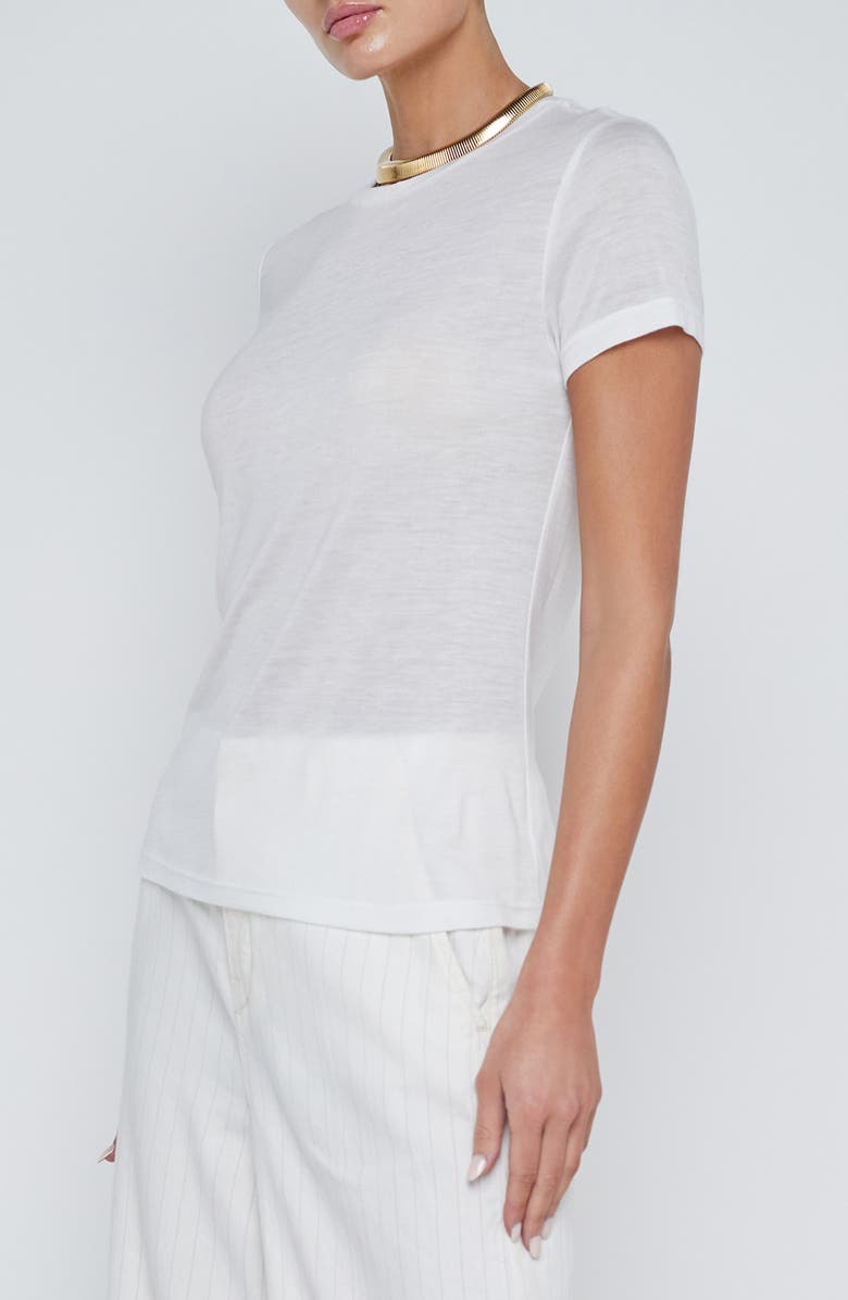 L'AGENCE Ellie Crewneck Short Sleeve T-Shirt, Alternate, color, White