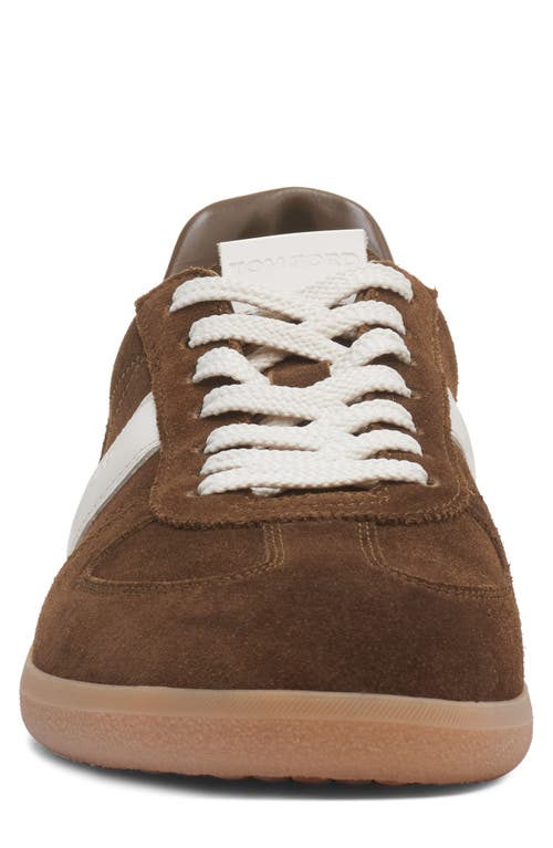 Tom Ford Suede Sneakers With Contrast Stripe And Rubber Sole In Multi