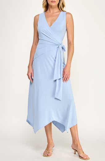 Handkerchief Wrap Midi Dress