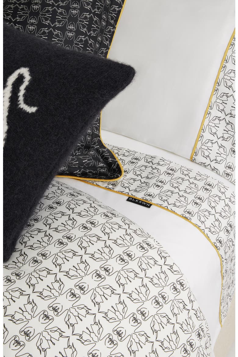 Swn Monogram Sheet Set, Alternate, color, Black & White