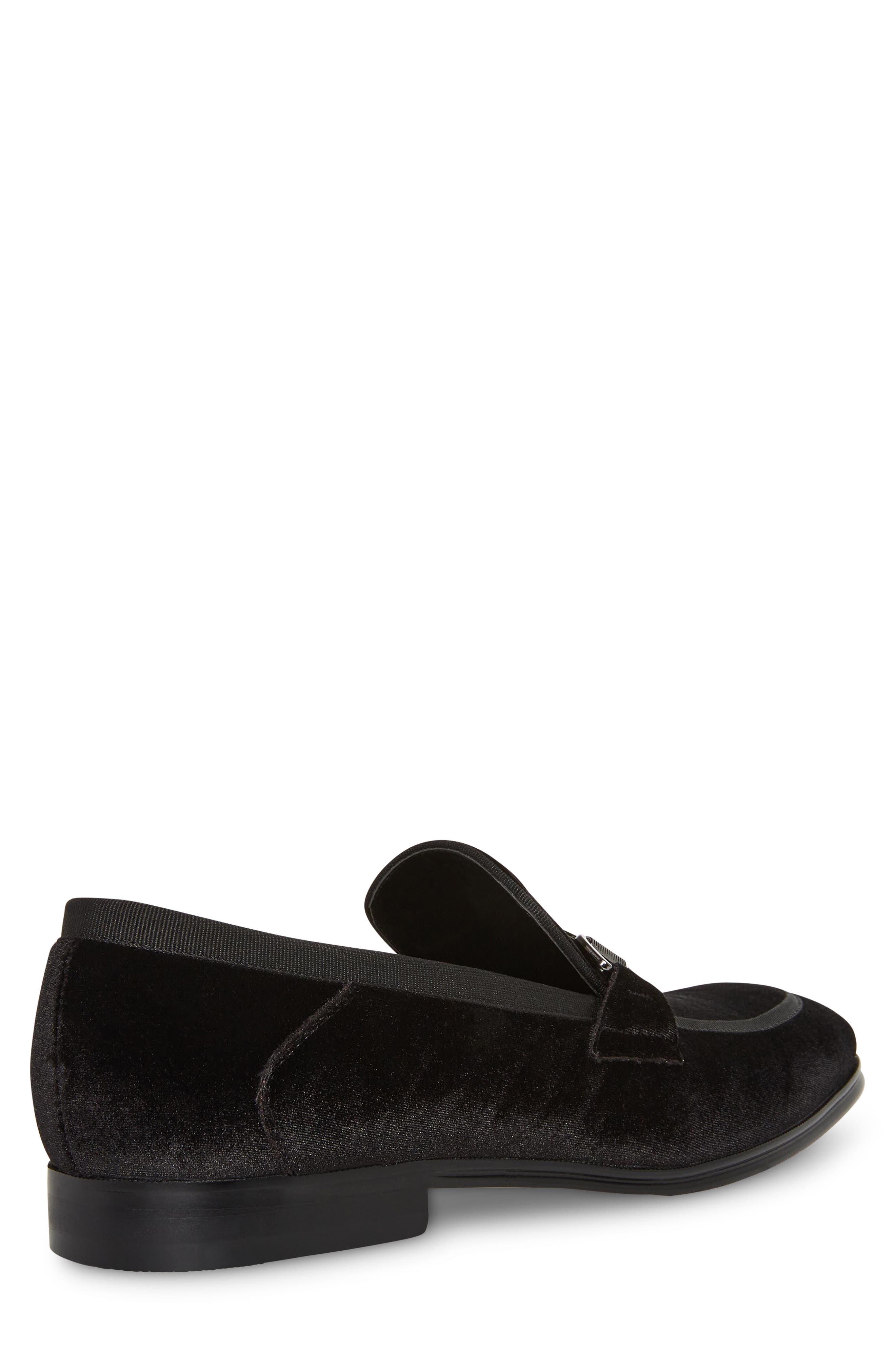 Steve Madden Aahron Leather Loafer, Alternate, color, Black/ Silver