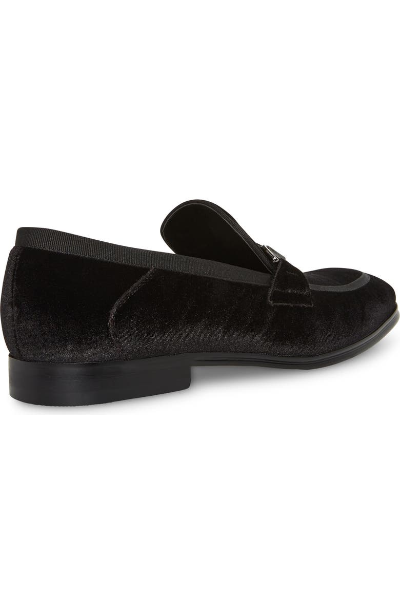 Steve Madden Aahron Leather Loafer, Alternate, color, Black/ Silver