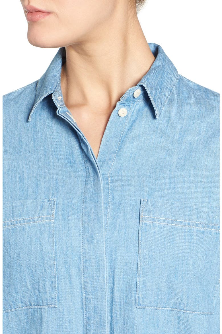 'Courier' Denim Shirtdress, Alternate, color, KIERAN WASH