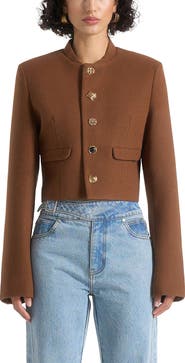 Manière De Voir Evana Structured Wool Jacket With Mixed Buttons
