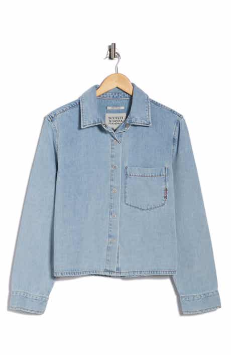 Scotch & Soda Long Sleeve Crop Denim Shirt