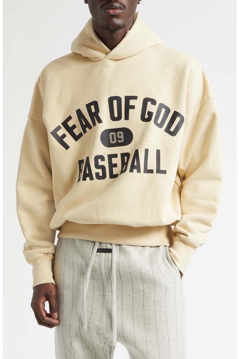 Classic Fit '09 Cotton Fleece Logo Graphic Hoodie, Main, color, DIRTY IVORY