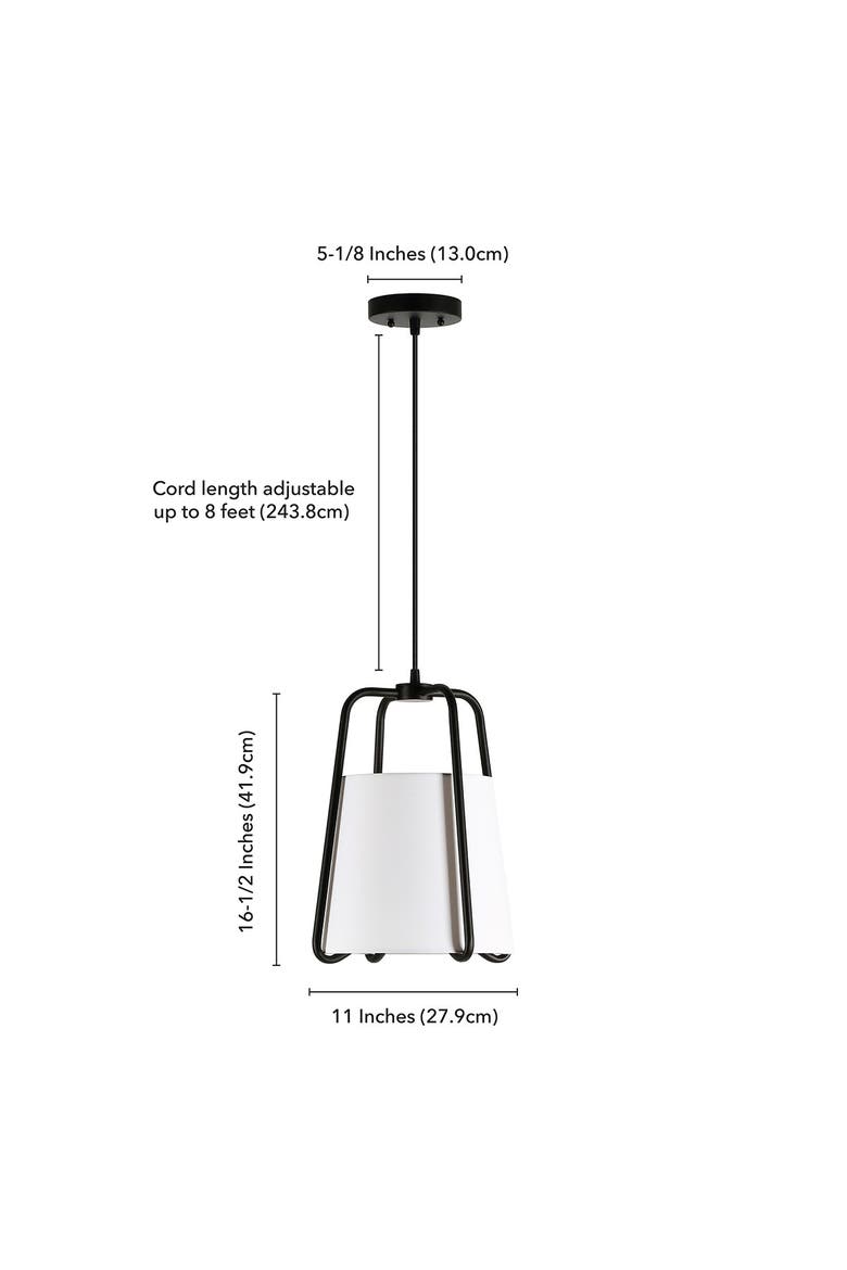 Marduk Contemporary Fabric Pendant Blackened Bronze Finish, Alternate, color, BLACK