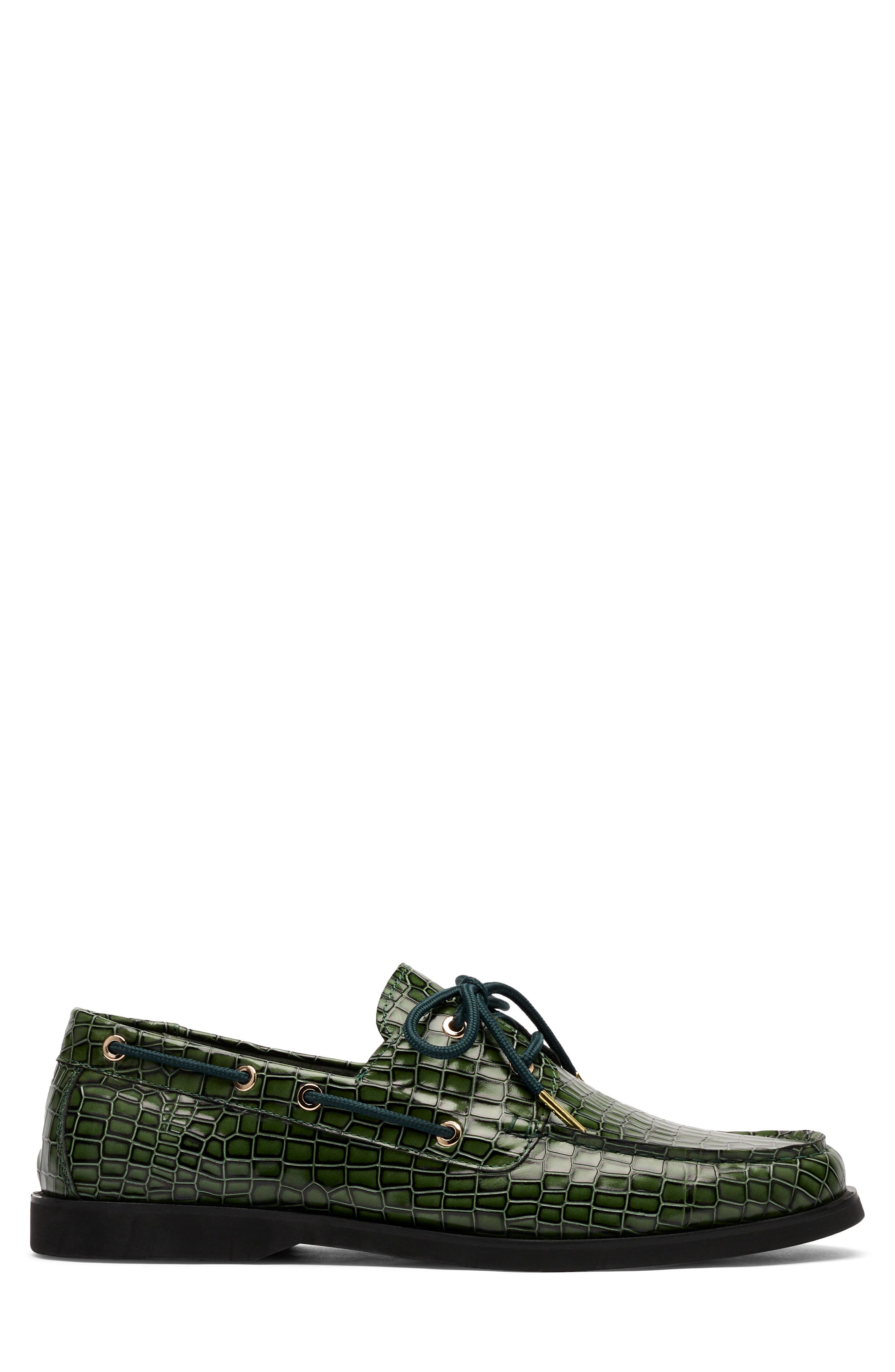 MARC NOLAN Capri Boat Shoe, Alternate, color, Green Croc