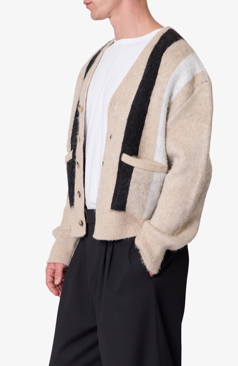 mnml Stripe Brushed Cardigan, Alternate, color,