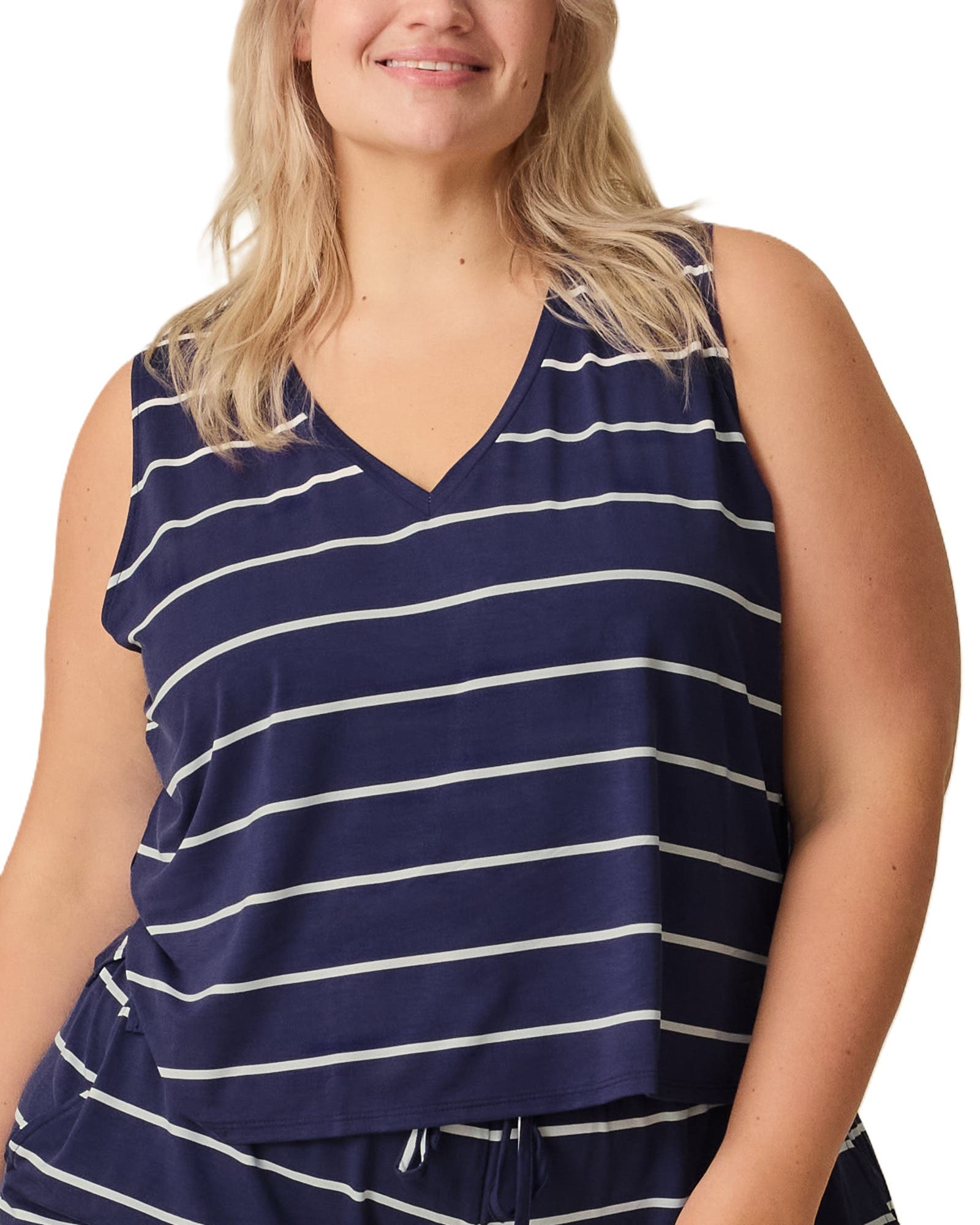 Navy White Stripe