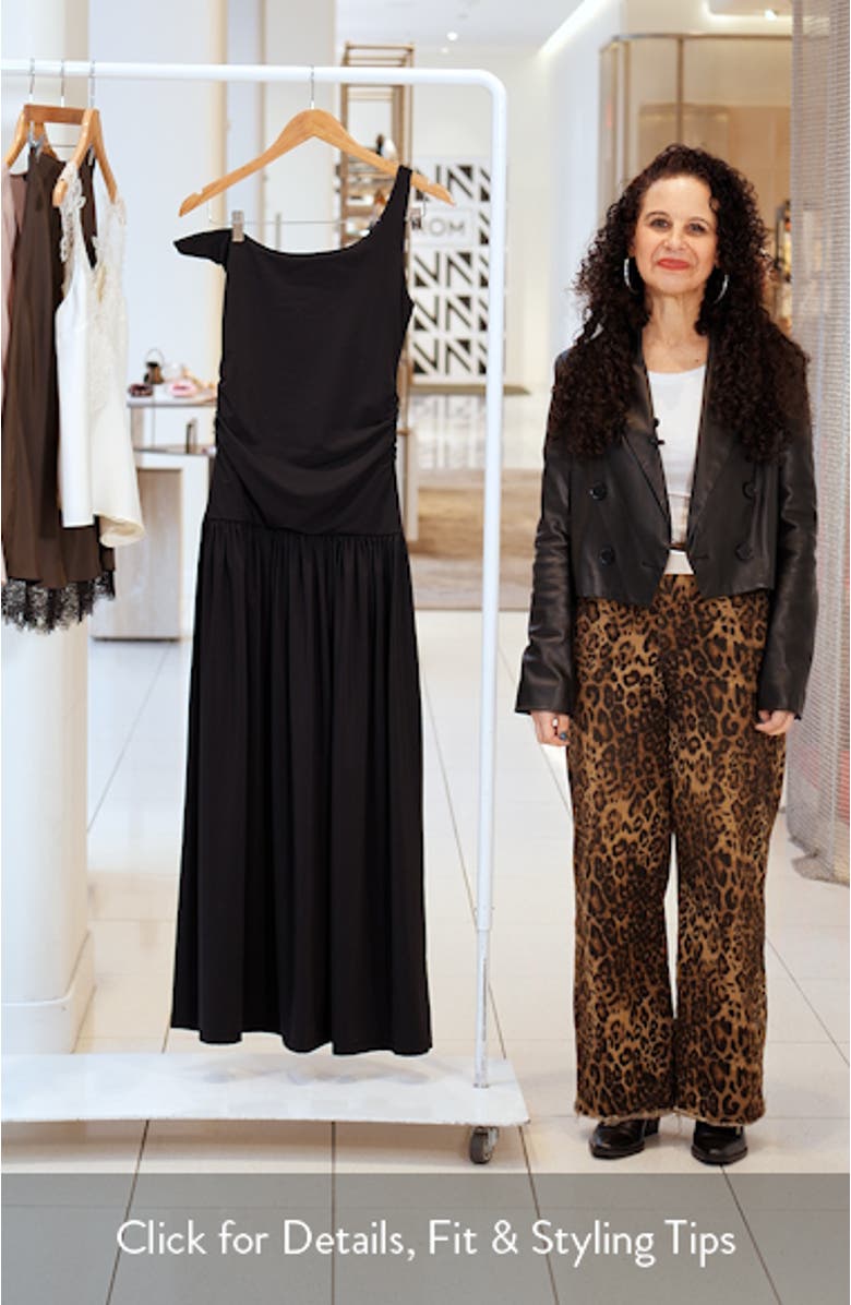 One-Shoulder Scuba Knit Maxi Dress, sales video thumbnail