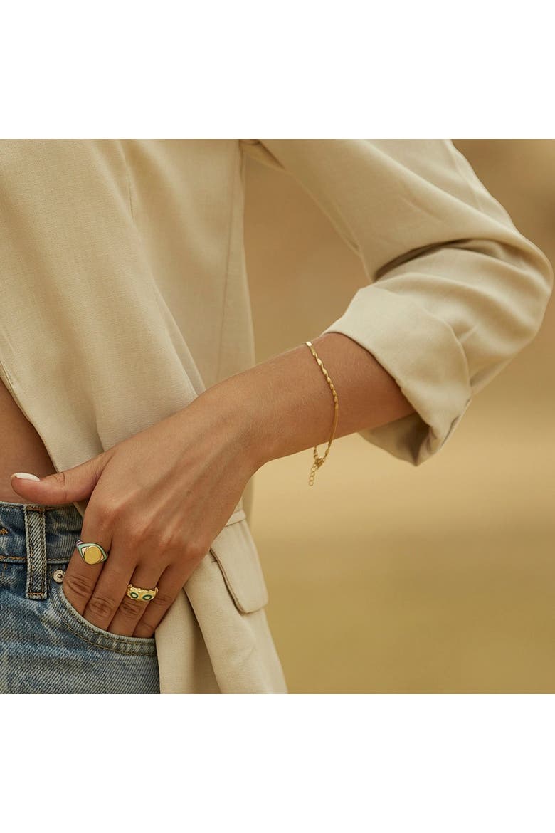 Semi Singapore Sterling Silver Bracelet, Alternate, color, Gold
