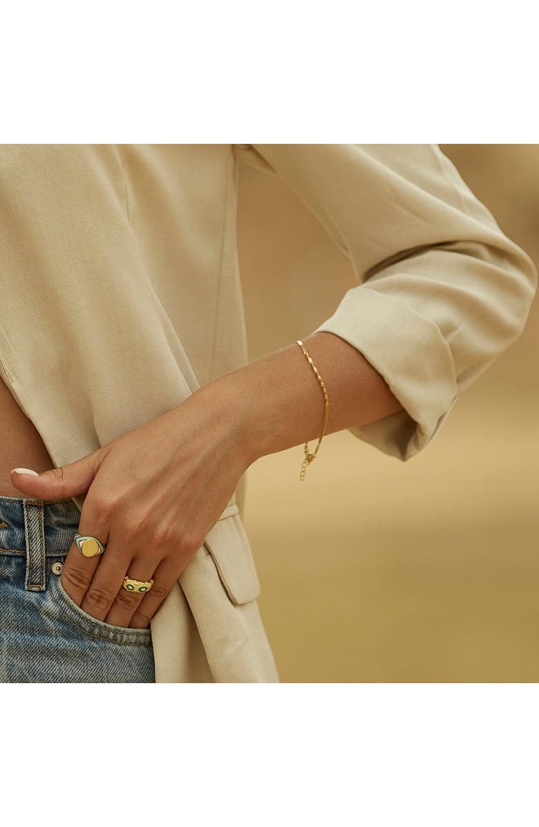 Spero London Semi Singapore Sterling Silver Bracelet, Alternate, color, Gold