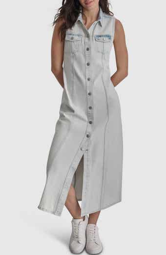 DKNY Jeans Sleeveless Denim Maxi Shirtdress