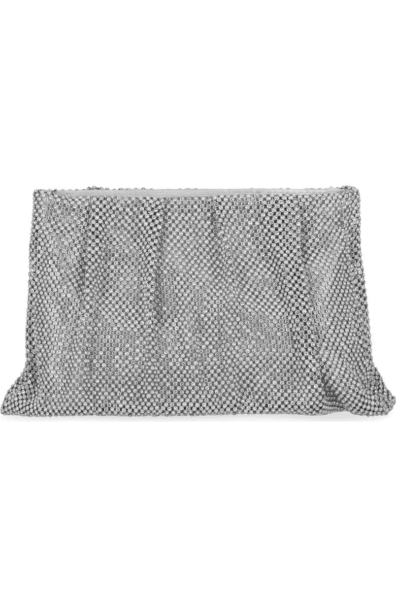 Jessica McClintock Francis Crystal Drape Clutch, Main, color, 42N-Silver