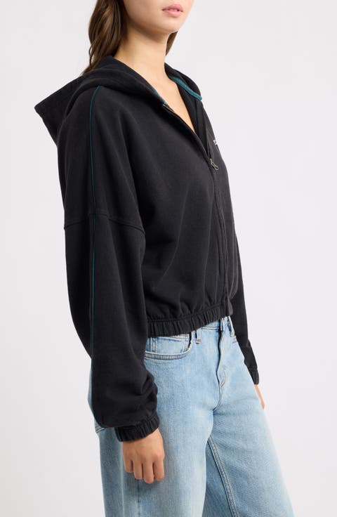 Bubble Hem Full Zip Hoodie