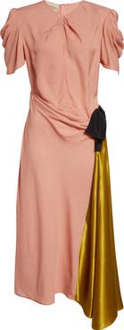 Valentino Draped Keyhole Midi Dress