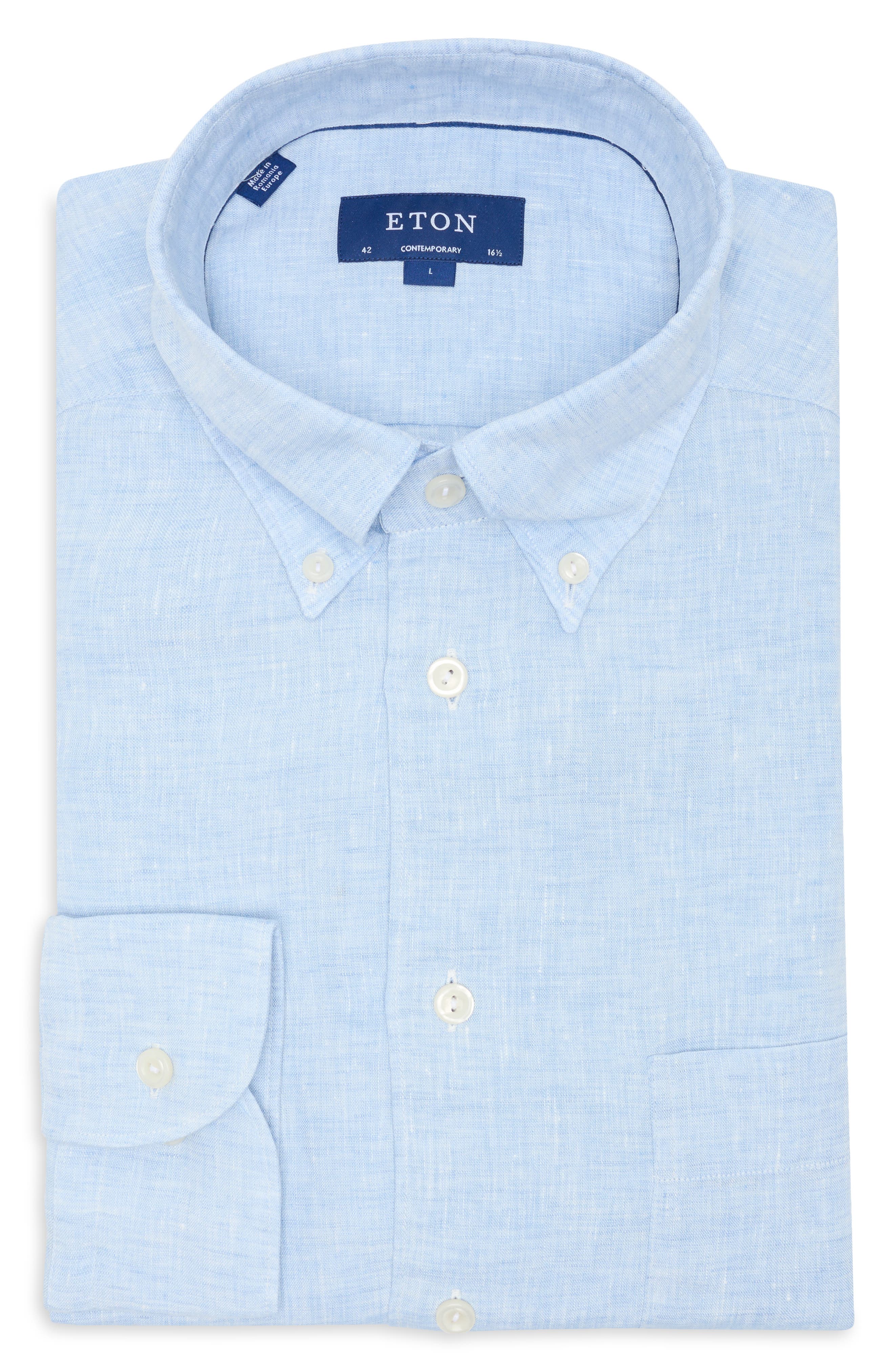 Contemporary Fit Linen Dress Shirt