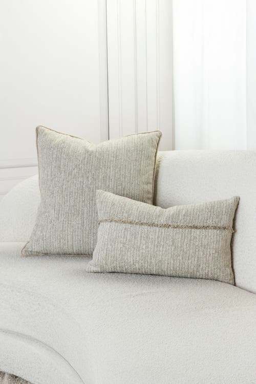 Elaine Smith Sumptuous Fawn Soft Chenille Fringed Indoor & Outdoor Woven Accent Pillow