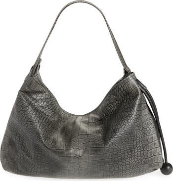 Marni Medium Croc Embossed Leather Hobo Bag | Nordstrom