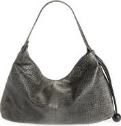Marni Medium Croc Embossed Leather Hobo Bag