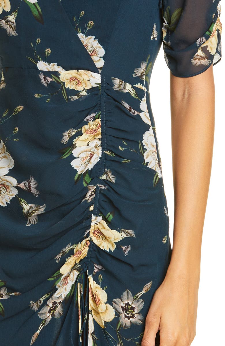 NICHOLAS Floral Print Silk Tea Dress, Alternate, color, 